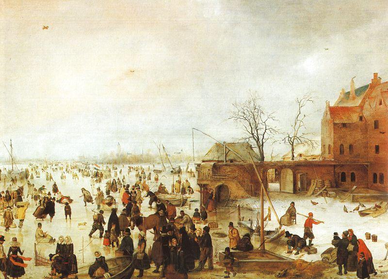 Hendrick Avercamp A Scene on the Ice near a Town